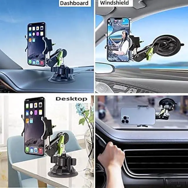 Alt view image 2 of 6 - Universal Ball Head Arm Car Phone Mount, 360 Rotating Ball Joint for Adjustable Viewing Angles, Compatible with Most Smartphones and Case Models