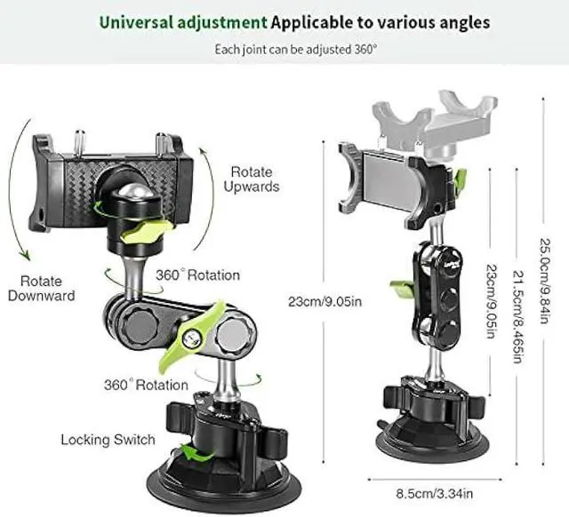 Alt view image 5 of 6 - Universal Ball Head Arm Car Phone Mount, 360 Rotating Ball Joint for Adjustable Viewing Angles, Compatible with Most Smartphones and Case Models