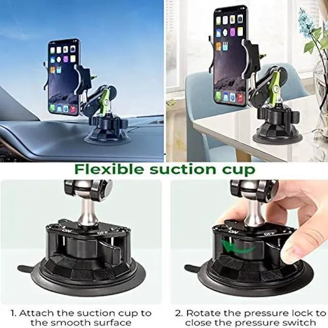 Alt view image 6 of 6 - Universal Ball Head Arm Car Phone Mount, 360 Rotating Ball Joint for Adjustable Viewing Angles, Compatible with Most Smartphones and Case Models