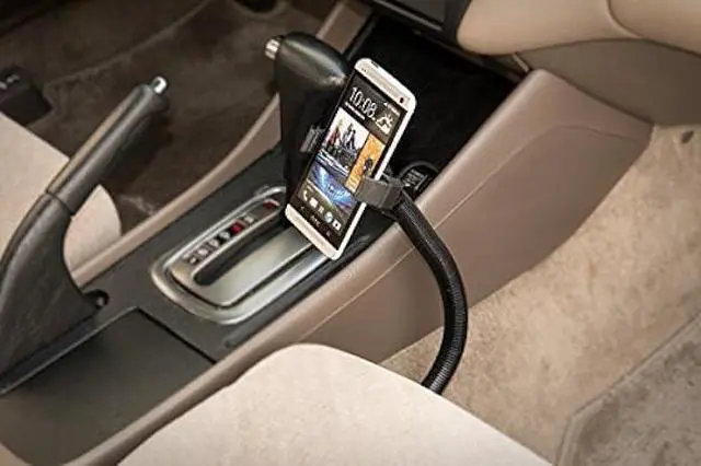 Alt view image 3 of 4 - ARKON Mounts Mobile Grip 2 Phone Holder with Car Seat Rail or Floor Mount, For Cars and Trucks, High-Strength Flexible Arm, Compatible with iPhone, Galaxy, & more