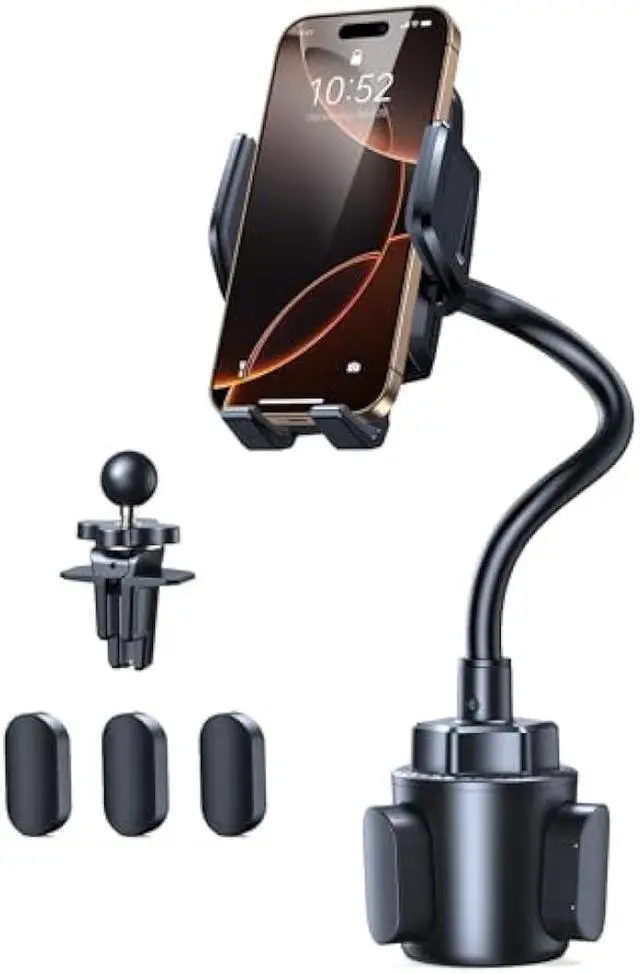 Main image of TECKNET Cup Phone Holder for Car - Adjustable Gooseneck Cup Holder Cradle Car Mount with Air Vent Holders & Expandable Base, Cell Phone Holders for iPhone 17/16 Pro Max and All Cell Phones, Cars model