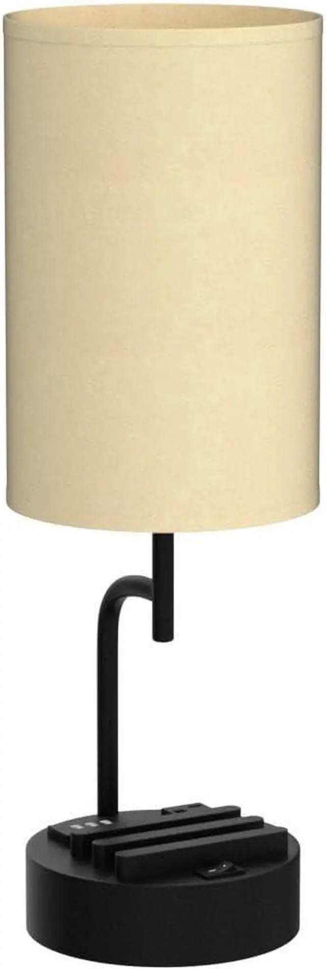 Alt view image 4 of 7 - Dreamholder Table Lamp with 3 USB Charging Ports, Modern Desk Lamp with AC Outlet and Phone Stands, Perfect Bedside Lamp for Bedroom, Living Room, Office (Pack of 2), Cream