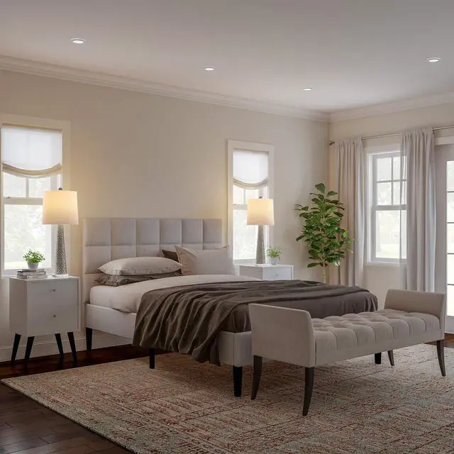 Alt view image 6 of 6 - Table Lamps - Set of 2 Contemporary Hammered Glass Lights for Bedroom, Living Room, and Office with Energy-Efficient LED Bulbs by Lavish Home (Silver)