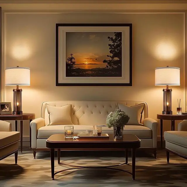 Alt view image 4 of 7 - Set of 2 Farmhouse Table Lamps for Living Room, Rustic Bedside Lamps with 2 USB Charging Ports, Bedroom Nightstand Lamp with Amber Frosted Glass Nightlight, 4 Bulbs Includes