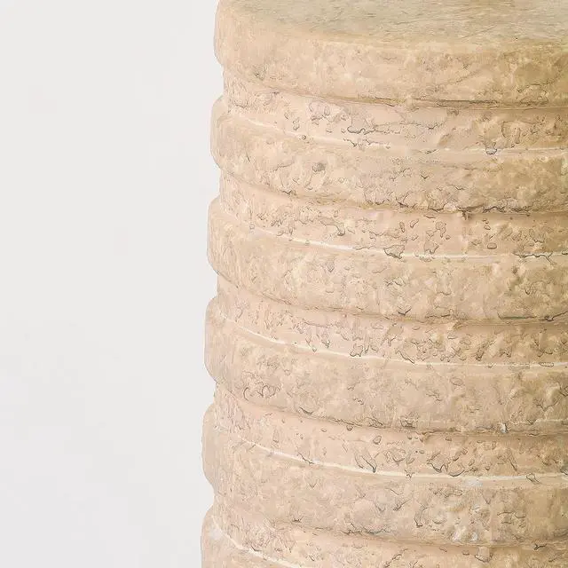 Alt view image 2 of 7 - PoKat 27" Stone-Like Farmhouse Ceramic Table Lamps Set of 2 for Bedroom, Boho Nightstands Lamps for Night Stands, Distressed Beige Bedside Lamps with Natural Textured for Living Room, Sand-Colored