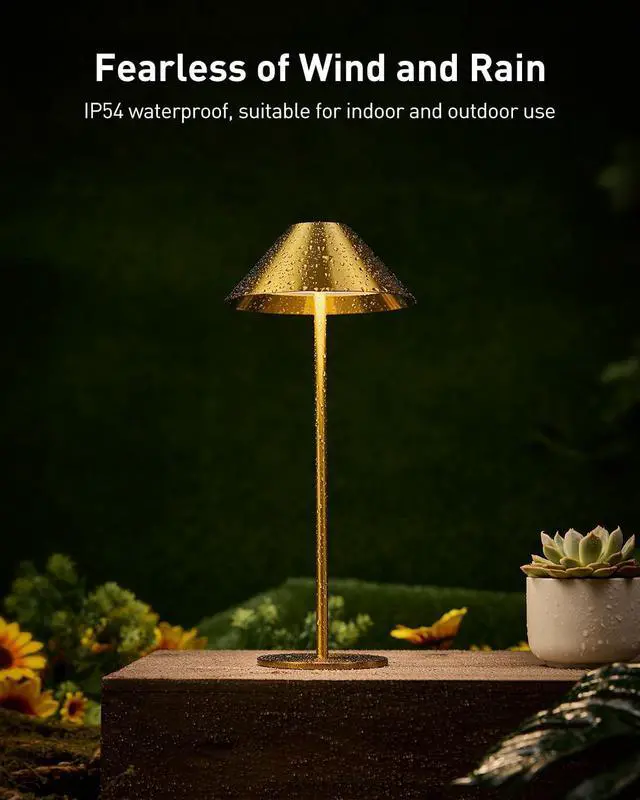 Alt view image 5 of 7 - Bojim Gold Cordless Lamp Set of 2, Rechargeable Touch Table Lamps with 3 Color Dimming, Portable Wireless Lamps for Reading/Home Decor