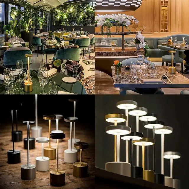 Alt view image 7 of 7 - SAKRINGT 2 Pack Cordless Table Lamp Rechargeable, 5000mAh Battery Operated Portable Table Light,Dimming LED Table Lamp for Restaurant/Patio/Outdoor(Gold)