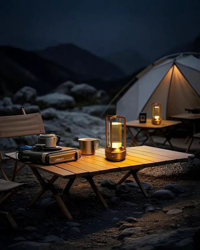 Alt view image 2 of 6 - Set of 2 Cordless Table Lamps, LED Rechargeable Battery Operated Desk Lamps with 3 Color Stepless Dimmable, Small Light Portable for Outdoor Patio Bar Restaurants Bedroom Bedside (Gold)