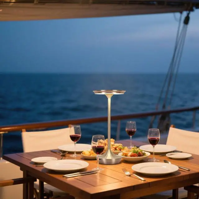 Alt view image 6 of 7 - Cordless Table Lamp Set of 2,Portable Rechargeable 6000mAh Outdoor LED Table Lamps,3 Color Stepless Dimming Touch Battery Powered Lamp, Table Light For Restaurant/Patio/Camping/Bedroom(Silver)