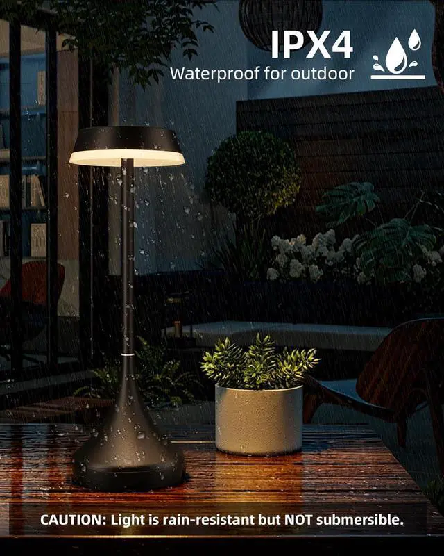Alt view image 2 of 7 - Cordless Lamp, 6000mAh, Outdoor Waterproof, Touch Control, Dimmable, 3 Color Temperature, RGB, LED Memory Function, Portable Battery Operated, Rechargeable Table Lamp Patio Dinning Restaurant Kitchen