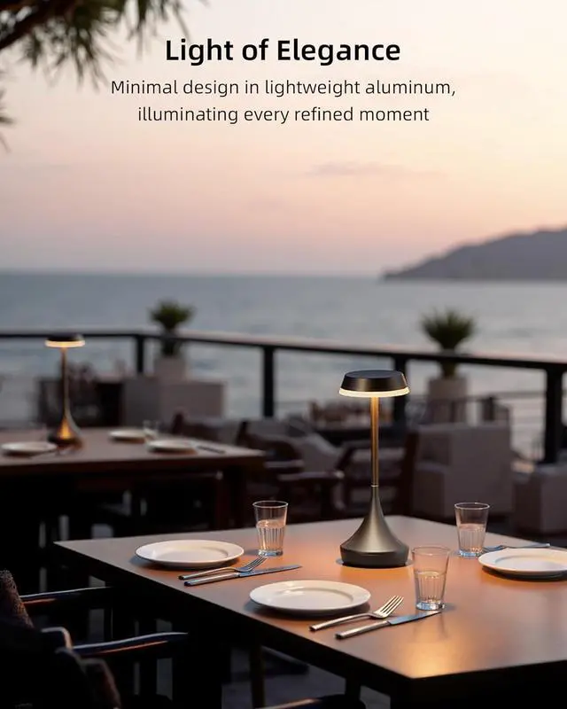 Alt view image 3 of 7 - Cordless Lamp, 6000mAh, Outdoor Waterproof, Touch Control, Dimmable, 3 Color Temperature, RGB, LED Memory Function, Portable Battery Operated, Rechargeable Table Lamp Patio Dinning Restaurant Kitchen