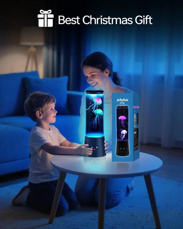Alt view image 4 of 7 - Jellyfish Lamp,LED Fantasy Jellyfish Tank Table Lamp,16 Color Setting Jelly Fish Light,Best Holiday Gift of Adult and Kids,for Home Office Bedroom Decor and Set The Mood