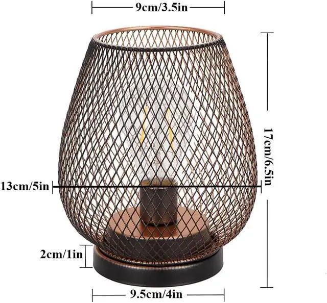 Alt view image 3 of 7 - TRIROCKS Set of 4 Battery Operated Lamp LED Table Lantern, Metal Cage Cordless Lamps with LED BulbVintage Decorative Outdoor Lantern for Weddings, Parties, Patio, Events for Indoors Shelf Decor
