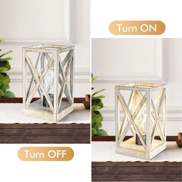 Alt view image 3 of 7 - WINGBO 2 Pack Retro Battery Powered Table Lamps, Battery Operated Cordless Lamp Set, Portable Nightlight Decorative Light for Living Room Dining Room Bedroom Entryway Patio Backyard, White Finish