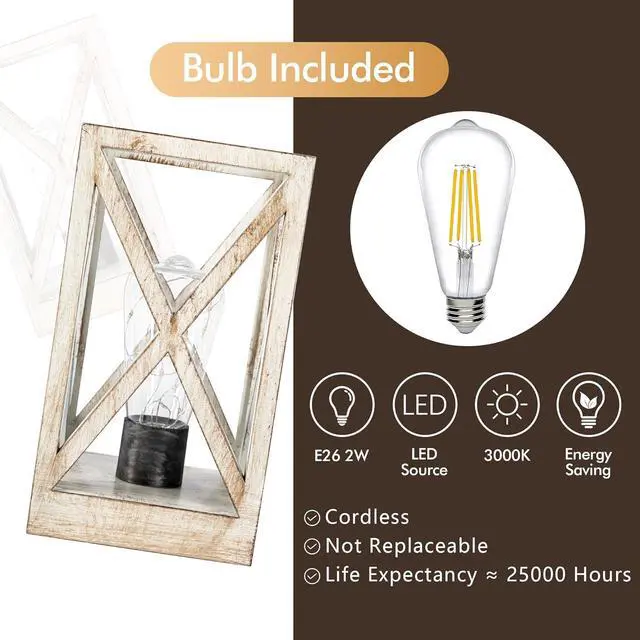 Alt view image 4 of 7 - WINGBO 2 Pack Retro Battery Powered Table Lamps, Battery Operated Cordless Lamp Set, Portable Nightlight Decorative Light for Living Room Dining Room Bedroom Entryway Patio Backyard, White Finish