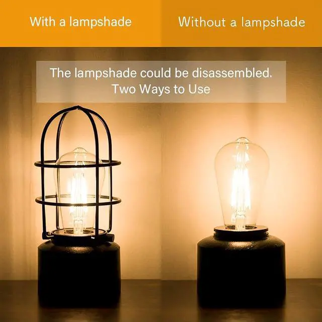 Alt view image 3 of 7 - Haian Support     for Small Spaces - 3 Way Dimmable Industrial Bedside Lamp - Steampunk Antique Nightstand Desk for Bedroom, Living Room (Bulb Included)