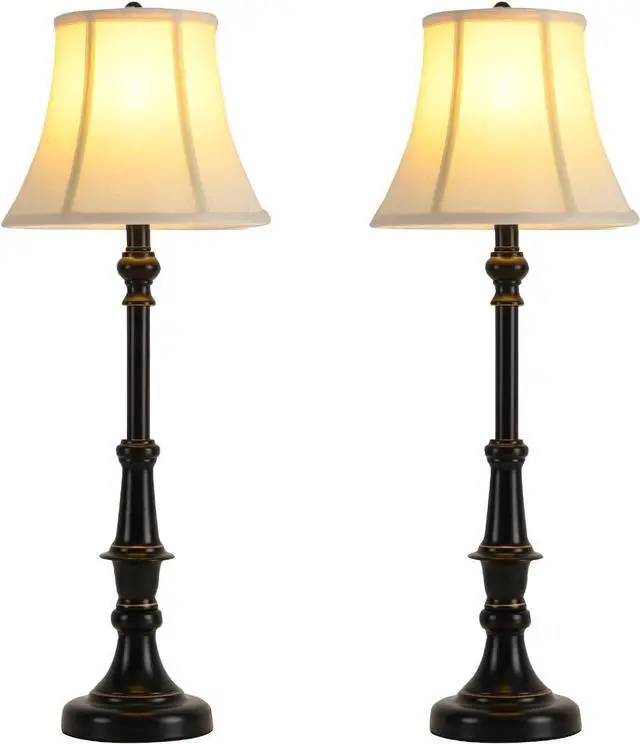 Main image of 2 Pack Vintage Style Buffet Table Lamp, Traditional Bedside Lamps, Tall Table Lamp Set of Two for Living Room, Bedroom