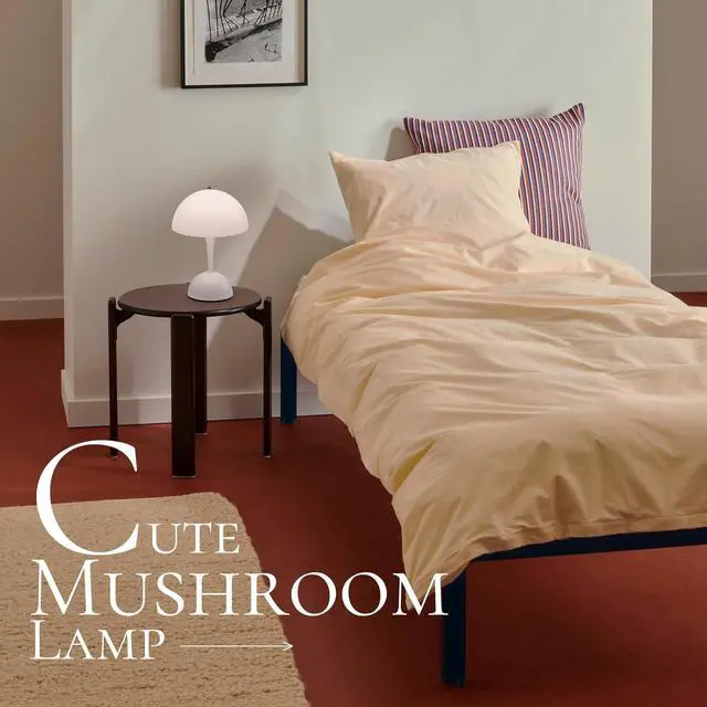 Alt view image 6 of 6 - ONEWISH Cordless Table Lamps Set of 2 - Portable Touch Mushroom Lamp with Dimmer, Rechargeable Nightstand Lamp Night Light for Kids, Small LED Lamp, for Christmas Birthday, White