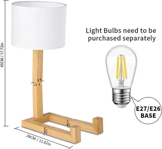 Alt view image 3 of 6 - Robot Cute Desk Lamp Set of 2, Wooden Bedside Table Lamp Unique Fun Robot Lamp Quirky Cool Lamp for Home, Kids Room, Living Room, Coffee Shop, Adjustable Lamp Body