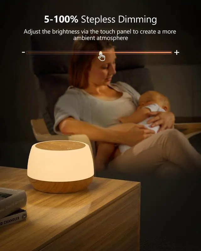 Alt view image 4 of 7 - Night Light for Baby Nursery Set of 2, USB Rechargeable Bedside Lamp Stepless Dimmable, 3 Modes & 9 Colors Changing, Portable Touch Light for Adults with Timing & Memory