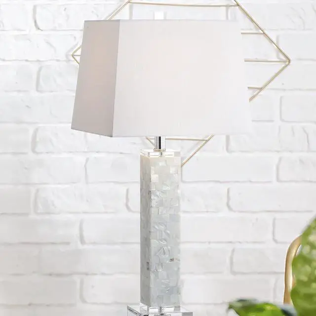 Alt view image 5 of 7 - JONATHAN Y JYL1053A-SET2 Set of 2 Table Lamps Noelle 28.5" Seashell LED Table Lamp Coastal Contemporary Bedside Desk Nightstand Lamp for Bedroom Living Room Office College Bookcase, White