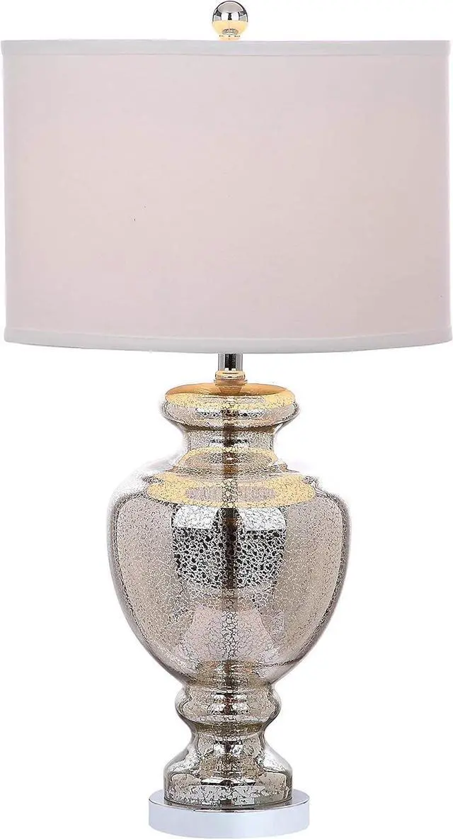 Alt view image 4 of 5 - SAFAVIEH Lighting Collection Morocco Mercury Glass 28-inch Table Lamp Set of 2 with USB Charging Port (LED Bulbs Included)