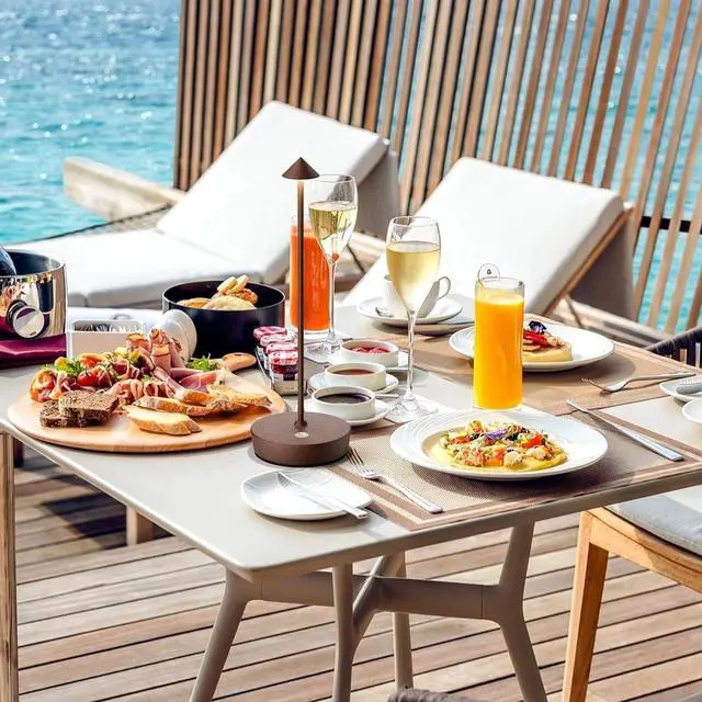 Alt view image 2 of 7 - Set of 2 Rechargeable Cordless Table Lamp,6000mAh LED Battery Operated Desk Lamp Touch 3 Color Dimming Portable Outdoor Waterproof Table Light for Patio/Restaurant/Dining/Home (Rust)