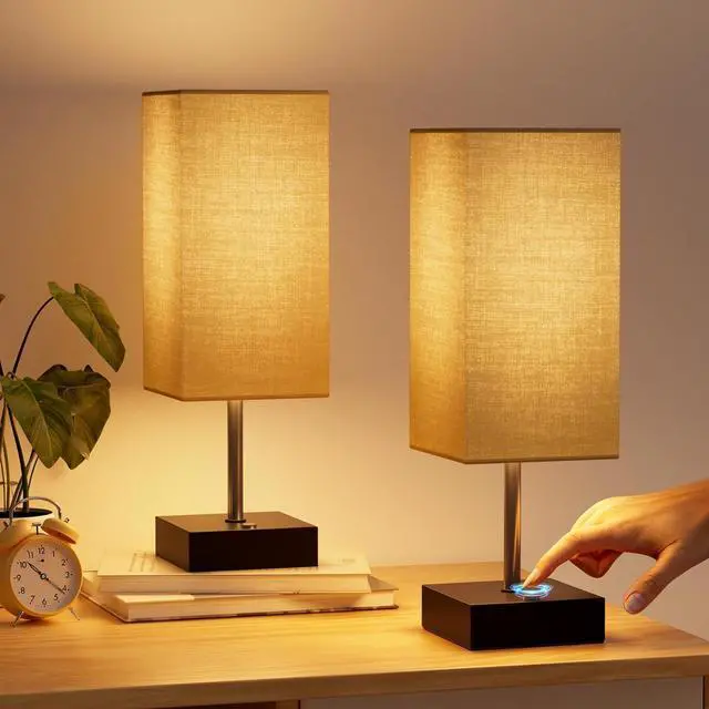 Main image of comzler 2 Pack Table Lamp, Rechargeable Cordless Lamp with 4400mAh Portable 3 Level Brightness and Stepless Dimming, Small Lamp for Outdoor Camping Indoor Bedroom