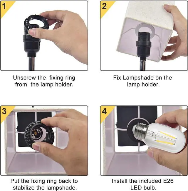 Alt view image 5 of 6 - comzler 2 Pack Table Lamp, Rechargeable Cordless Lamp with 4400mAh Portable 3 Level Brightness and Stepless Dimming, Small Lamp for Outdoor Camping Indoor Bedroom