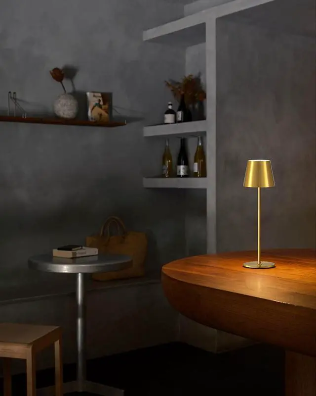 Alt view image 7 of 7 - PUSU Cordless Rechargeable Table Lamp Set of 2, 4000mAh Battery Powered LED Desk Lamp, 3 Color Stepless Dimming Up, Portable Table Light Lamp for Bedroom Restaurant Outdoor (Gold)