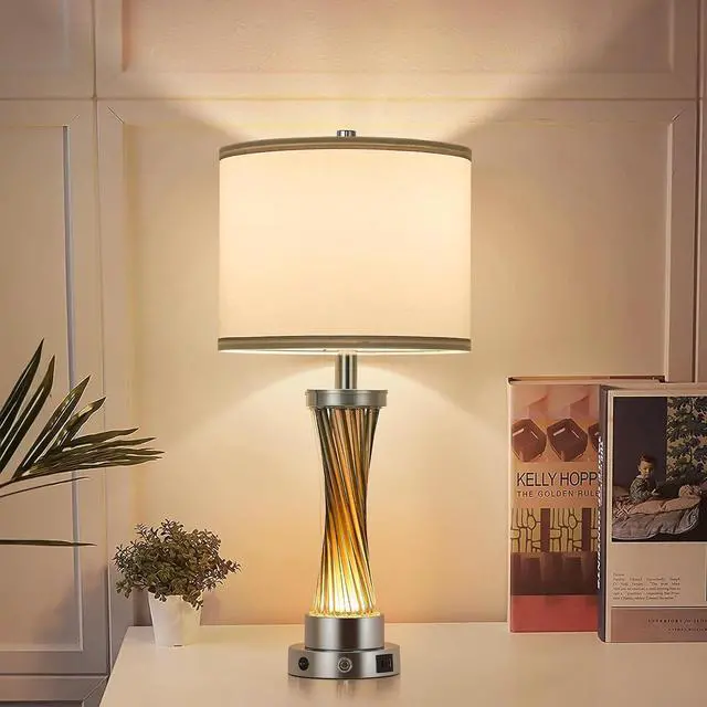 Alt view image 6 of 6 - 3-Way Dimmable Table Lamp Set of 2,Touch Cowith USB A+C Po