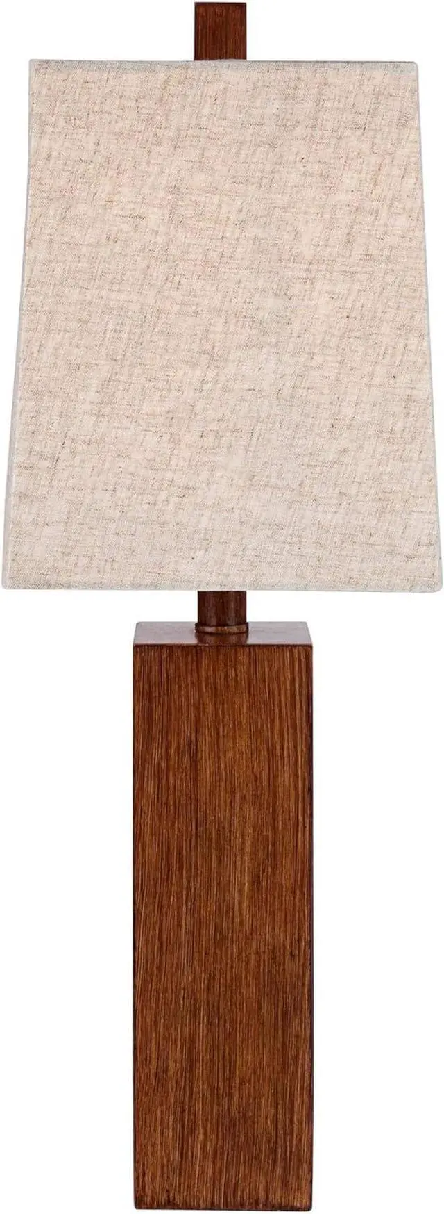 Alt view image 5 of 6 - 360 Lighting Darryl Modern Accent Table Lamps 23" Tall Set of 2 Faux Wood Rectangular Block Brown Tan Fabric Shade for Bedroom Living Room House Home Bedside Nightstand Office Entryway Kids