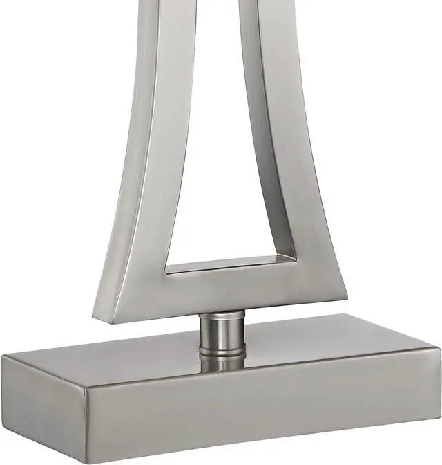 Alt view image 5 of 7 - 360 Lighting Roxie Modern Table Lamps 31" Tall Set of 2 Brushed Nickel Silver Metal Off White Fabric Rectangular Shade for Bedroom Living Room House Bedside Nightstand Home Office Entryway