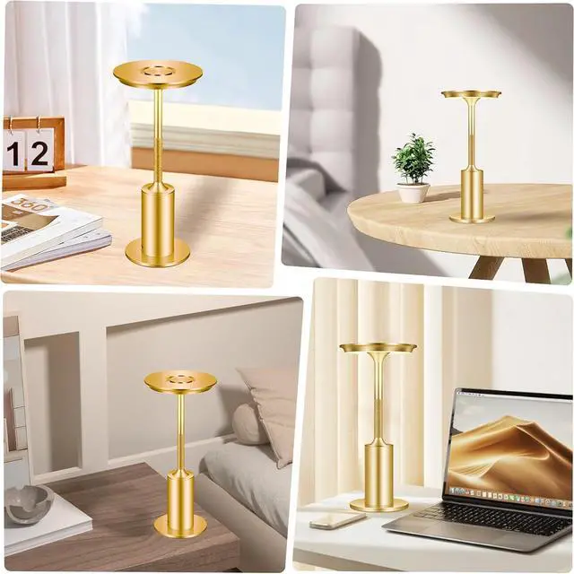 Alt view image 6 of 7 - Rechargeable Cordless Table Lamps Set of 2, 6000mAh Battery Operated Outdoor Table Lamp, 3 Color Stepless Dimming Portable Touch Light for Patio,Bars,Bedroom,Dinner, Restaurant (Gold)