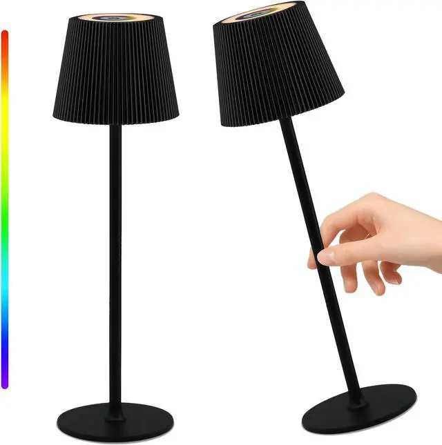 Main image of uuffoo Cordless Table Lamps Rechargeable Set of 2, Outdoor Table Lamp with RGB Color Stepless Dimming, Battery Operated Desk Night Light for Patio, Restaurant,Bedroom