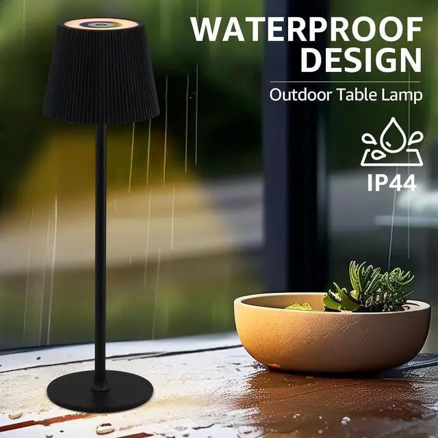 Alt view image 4 of 7 - uuffoo Cordless Table Lamps Rechargeable Set of 2, Outdoor Table Lamp with RGB Color Stepless Dimming, Battery Operated Desk Night Light for Patio, Restaurant,Bedroom