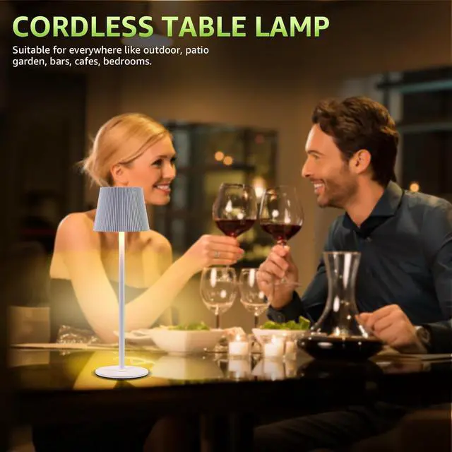 Alt view image 7 of 7 - uuffoo Cordless Table Lamps Rechargeable Set of 2, Outdoor Table Lamp with RGB Color Stepless Dimming, Battery Operated Desk Night Light for Patio, Restaurant,Bedroom