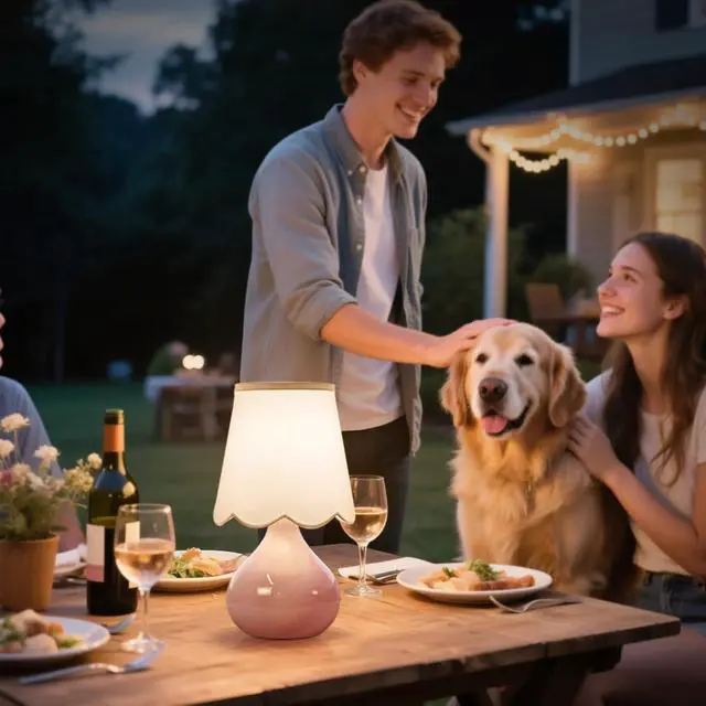 Main image of 14''H Cordless LED Table Lamp with Dimmer, Ceramic Bedside Table Lamp, Rechargeable & 3-Level Brightness, Ceramic Base, Detachable Bulb, Linen Shade, Desk lamp for Cozy Teens Room Decor (Pink)