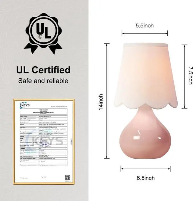 Alt view image 3 of 7 - 14''H Cordless LED Table Lamp with Dimmer, Ceramic Bedside Table Lamp, Rechargeable & 3-Level Brightness, Ceramic Base, Detachable Bulb, Linen Shade, Desk lamp for Cozy Teens Room Decor (Pink)