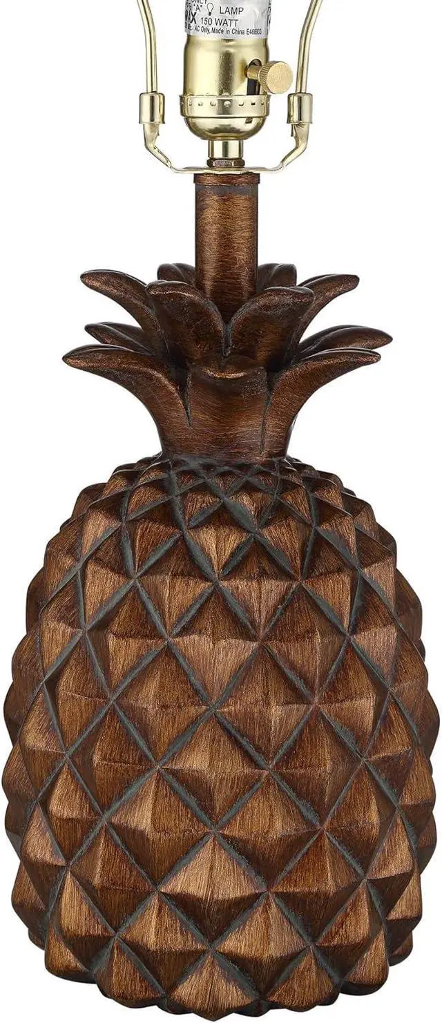 Alt view image 5 of 7 - Regency Hill Paget 23 3/4" High Pineapple Small Coastal Tropical Accent Table Lamps Set of 2 Brown Living Room Bedroom Bedside Nightstand House Office Home Reading Fabric Oatmeal Shade