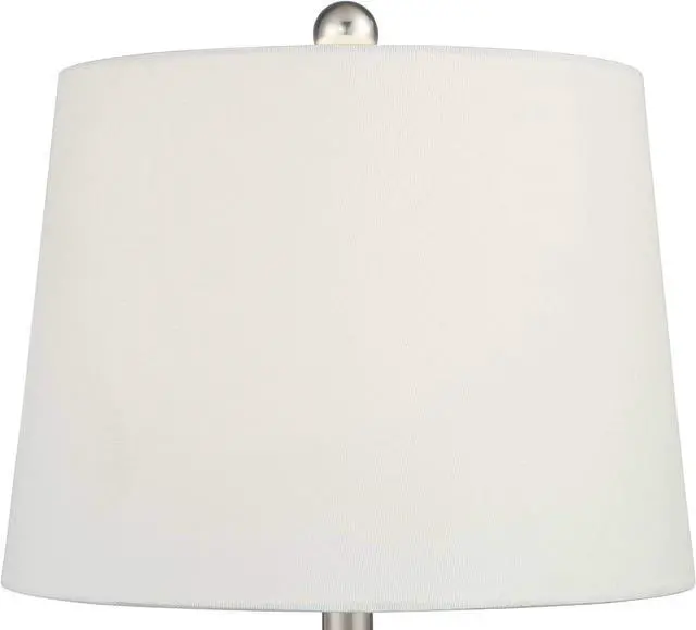 Alt view image 3 of 7 - 360 Lighting Ricky Modern Table Lamps 24" Tall Set of 2 Deep Blue Triangle Textured Ceramic White Fabric Tapered Drum Shade for Bedroom Living Room House Home Bedside Nightstand Family