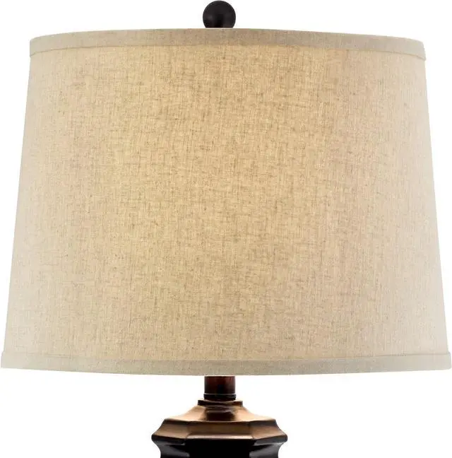 Alt view image 7 of 7 - Regency Hill Country Cottage Tropical Natural Table Lamp 29" Tall Brown Woven Wicker Pattern Beige Linen Drum Shade Decor for Living Room Bedroom House Home Dining Office Reading Entryway