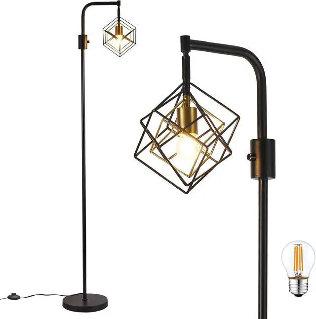 Main image of Dimmable Farmhouse Floor Lamp for Living Room, 1 Light Rustic Standing Tall Lamp, Modern Bright Floor Lamp, Industrial Standing Lamp for Bedroom, Tall Pole Lamps Office, LED Bulbs Included.