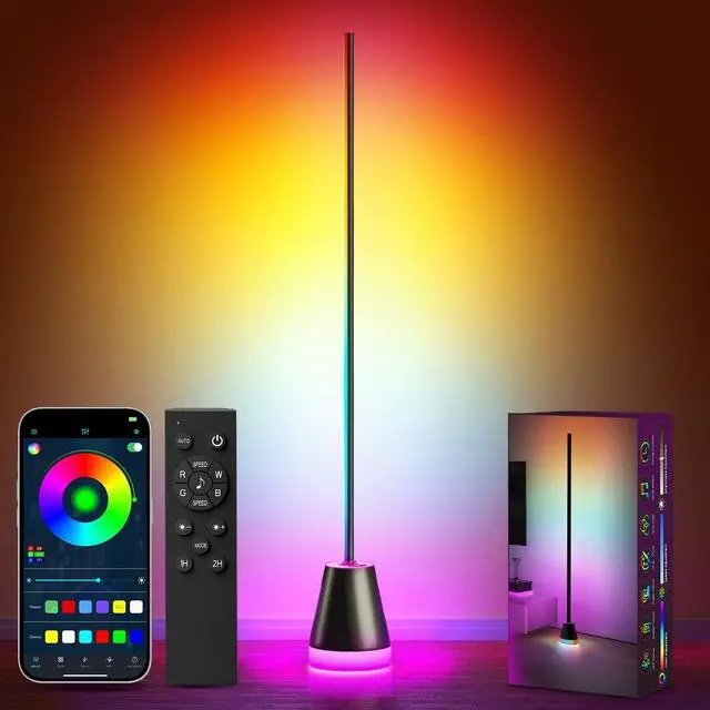 Main image of Keepsmile Smart RGB LED Corner Floor Lamp,172 LEDs Bright Standing Lamps for Living Room with APP and Remote,Modern Floor Lamp with Music Sync and 16 Million Colors, Ambient Lighting for Bedroom