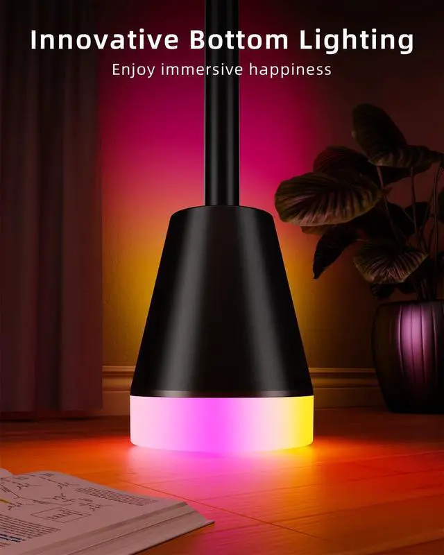 Alt view image 2 of 7 - Keepsmile Smart RGB LED Corner Floor Lamp,172 LEDs Bright Standing Lamps for Living Room with APP and Remote,Modern Floor Lamp with Music Sync and 16 Million Colors, Ambient Lighting for Bedroom