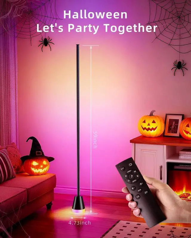 Alt view image 3 of 7 - Keepsmile Smart RGB LED Corner Floor Lamp,172 LEDs Bright Standing Lamps for Living Room with APP and Remote,Modern Floor Lamp with Music Sync and 16 Million Colors, Ambient Lighting for Bedroom