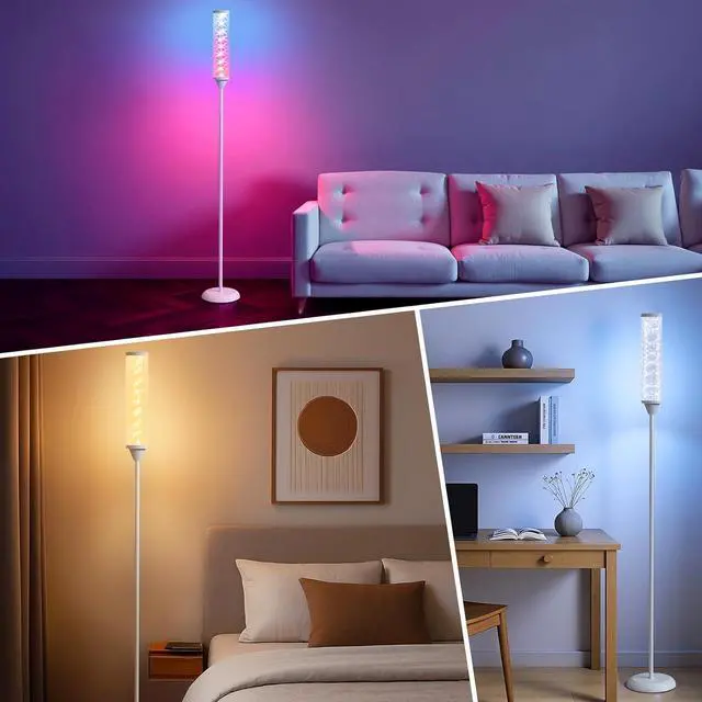Alt view image 7 of 7 - Prism Glow Floor Lamp with Galaxy Nebula, Smart RGB LED Corner Floor Lamp with APP & Remote Control, 16M+ and 3 Color Temperatures, Music Sync, Modern Standing Lamps for Living Room Bedroom
