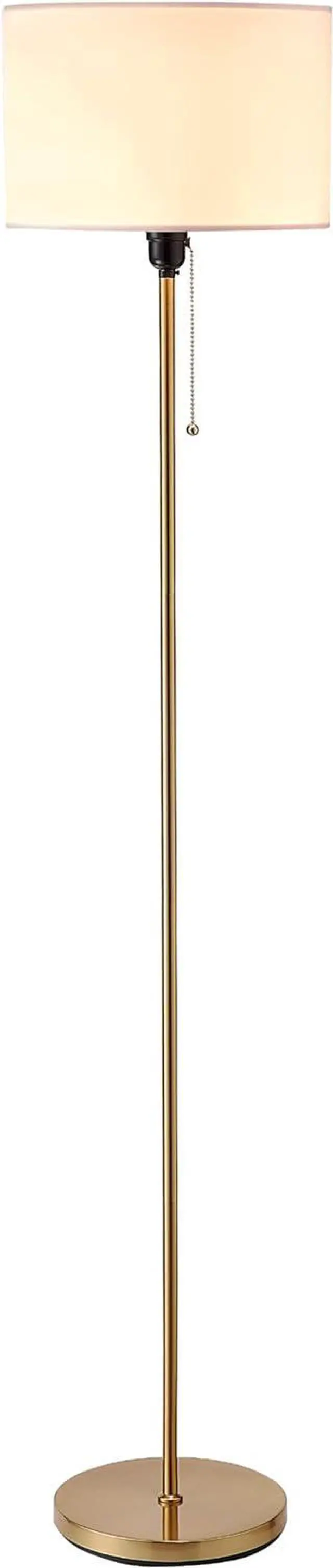 Main image of OBright Ted - Drum Shade Standing Lamp, Pull Chain Switch, E26 Socket, Modern Minimalist Design, Simple Floor Lamp for Living Room, Bedroom, Office, Antique Brass