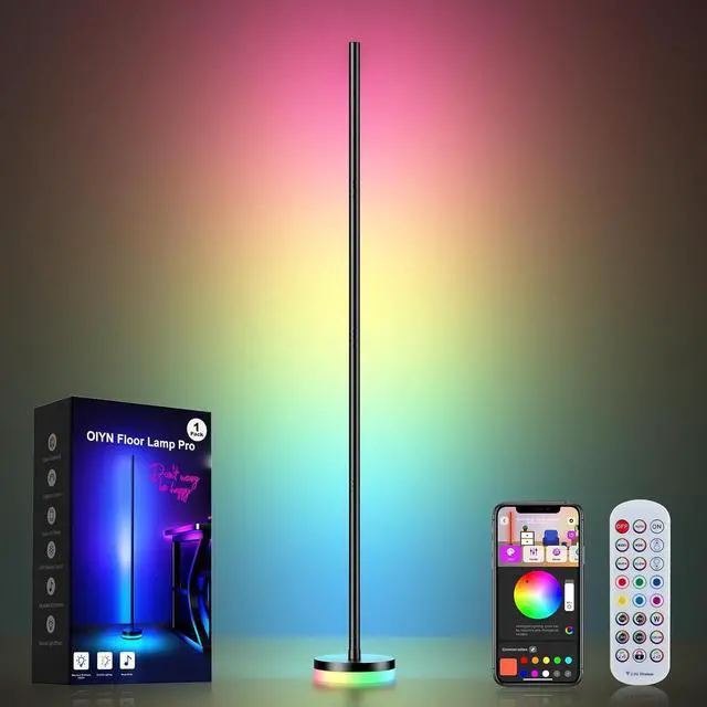 Main image of Corner Floor Lamp, RGBICW LED Corner Lamp with 1300lm Smart Modern Floor Lamp,App & Remote Control,Music Sync,Color Changing Standing Lamp for Bedroom Living Room and Gaming Rooms