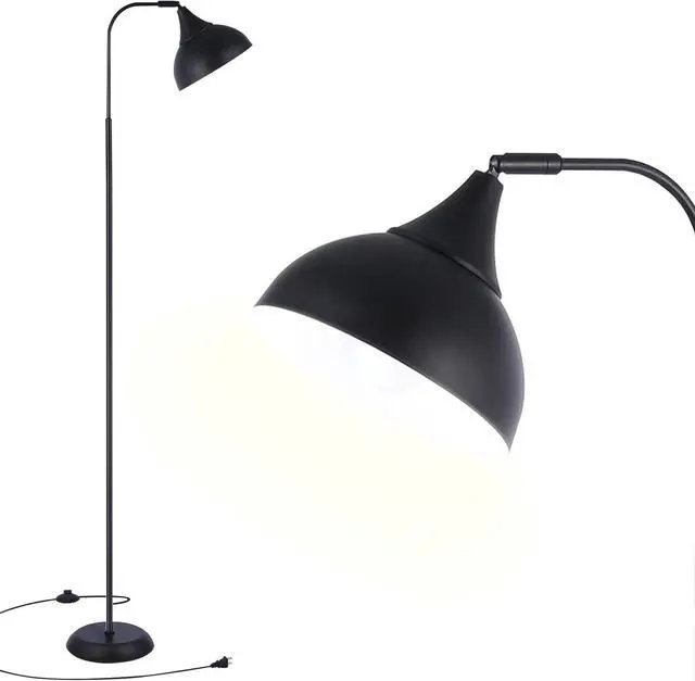 Main image of Industrial LED Floor Lamp,Black Metal Adjustable Standing Lamp for Living Room, Bedroom, Office,Rotating Head Tall Reading Lamp for Sofa or Desk, Modern Home Decor (Industrial, Tall)